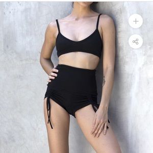 eleven 44 black Highwaisted organic cotton shorts